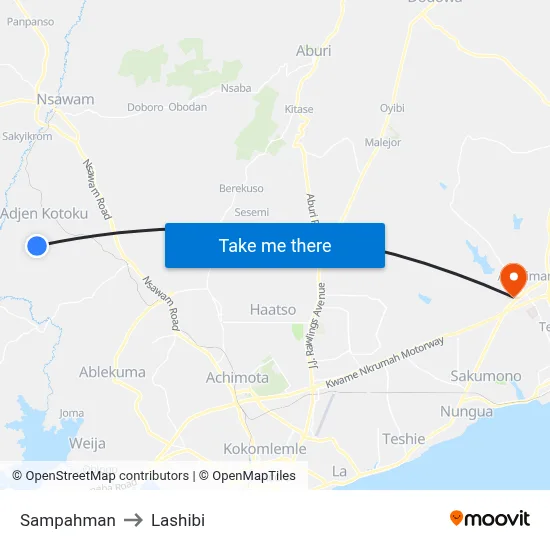 Sampahman to Lashibi map