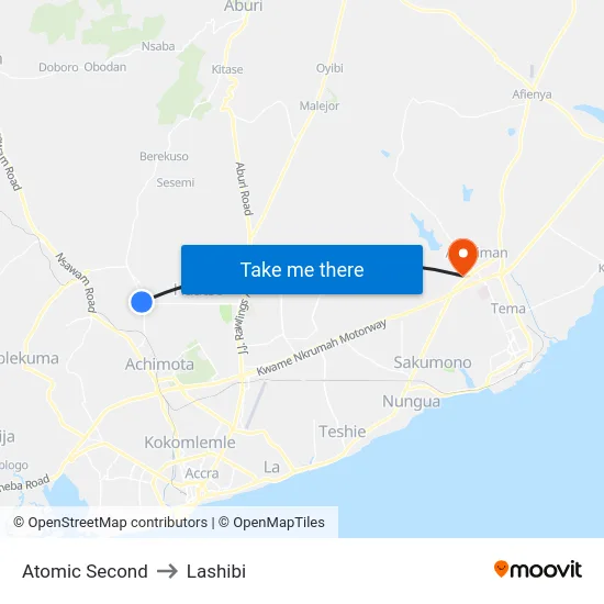 Atomic Second to Lashibi map