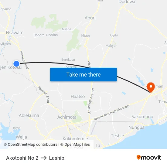 Akotoshi No 2 to Lashibi map