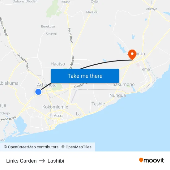 Links Garden to Lashibi map