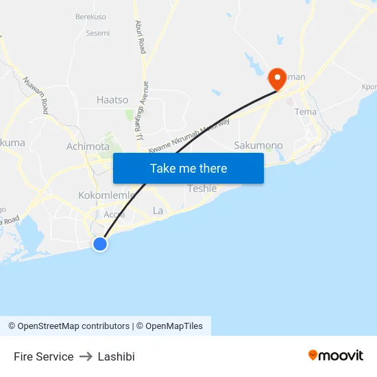 Fire Service to Lashibi map