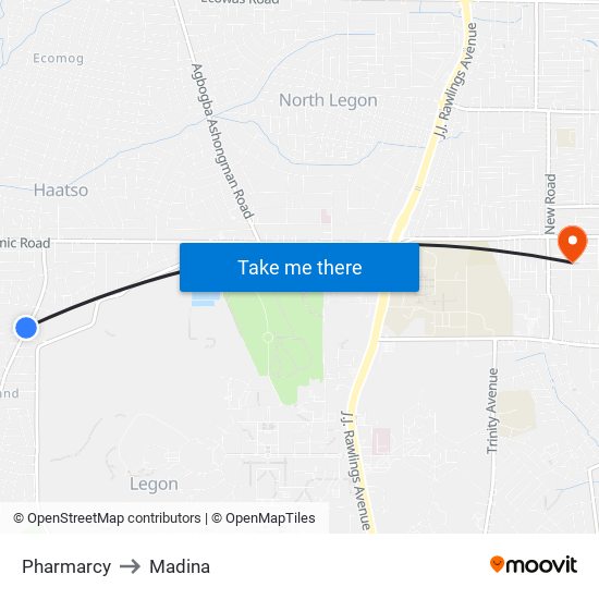 Pharmarcy to Madina map