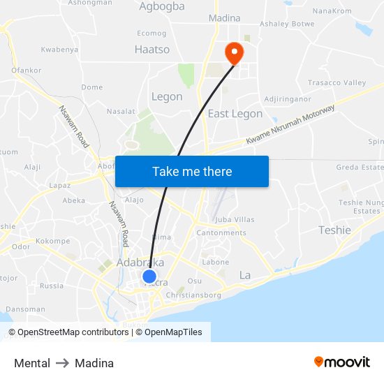 Mental to Madina map