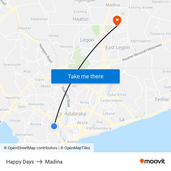 Happy Days to Madina map