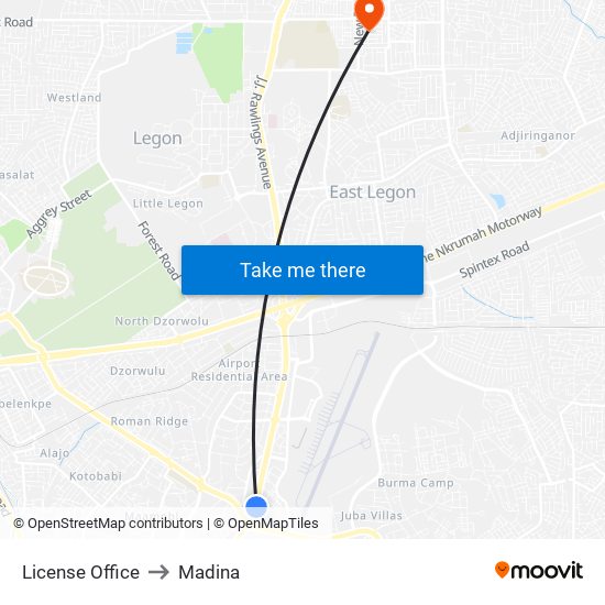 License Office to Madina map