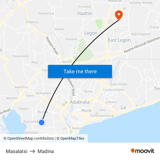 Masalatsi to Madina map