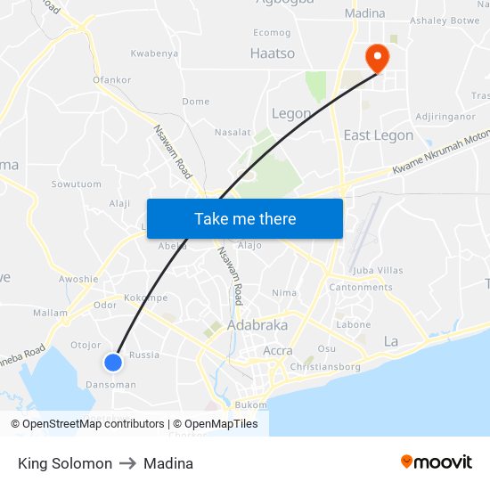 King Solomon to Madina map