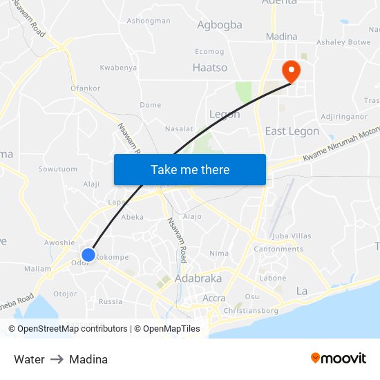 Water to Madina map