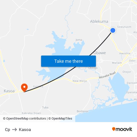 Cp to Kasoa map