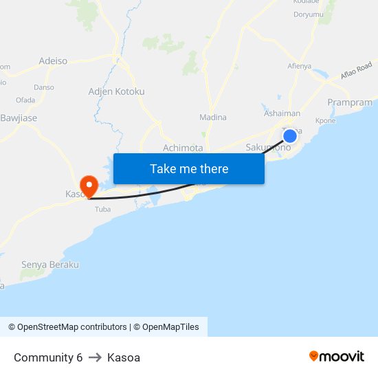 Community 6 to Kasoa map