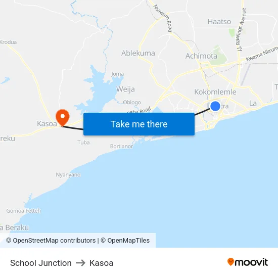 School Junction to Kasoa map
