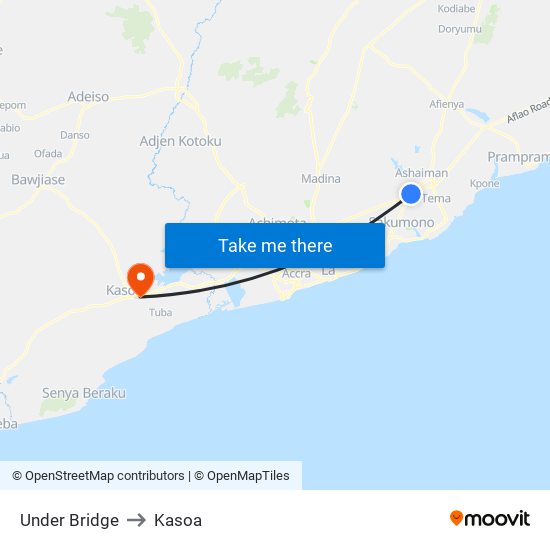 Under Bridge to Kasoa map