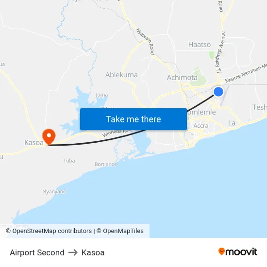 Airport Second to Kasoa map