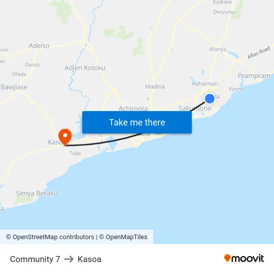 Community 7 to Kasoa map