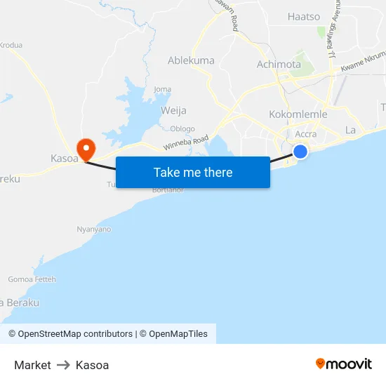Market to Kasoa map