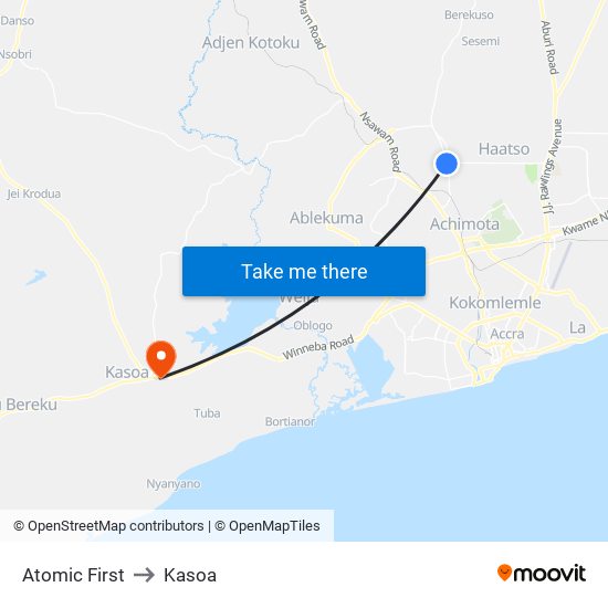 Atomic First to Kasoa map