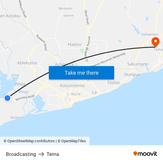 Broadcasting to Tema map