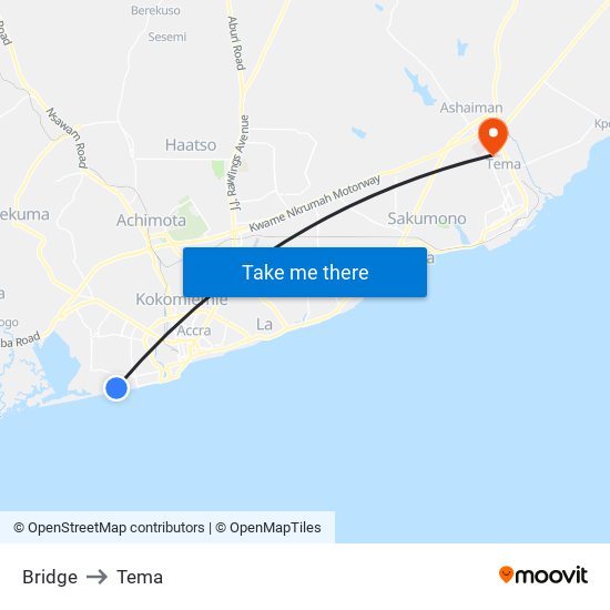 Bridge to Tema map