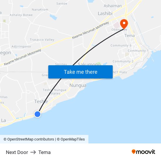 Next Door to Tema map