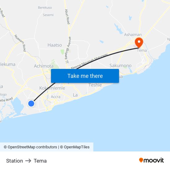Station to Tema map