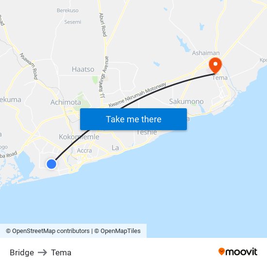 Bridge to Tema map
