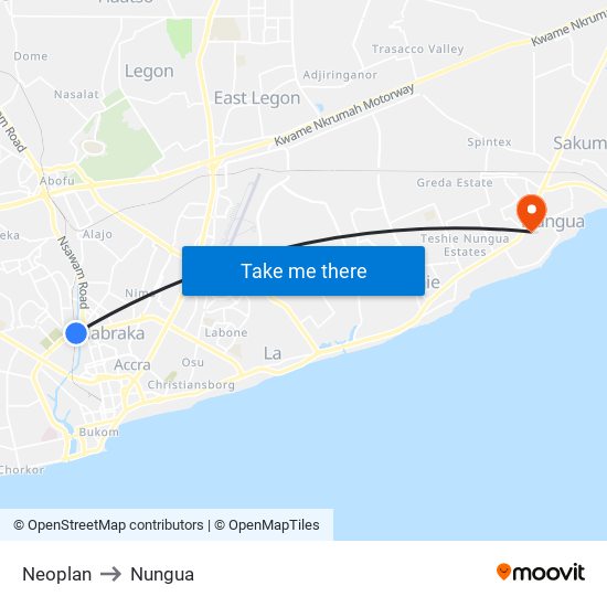 Neoplan to Nungua map