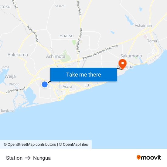 Station to Nungua map