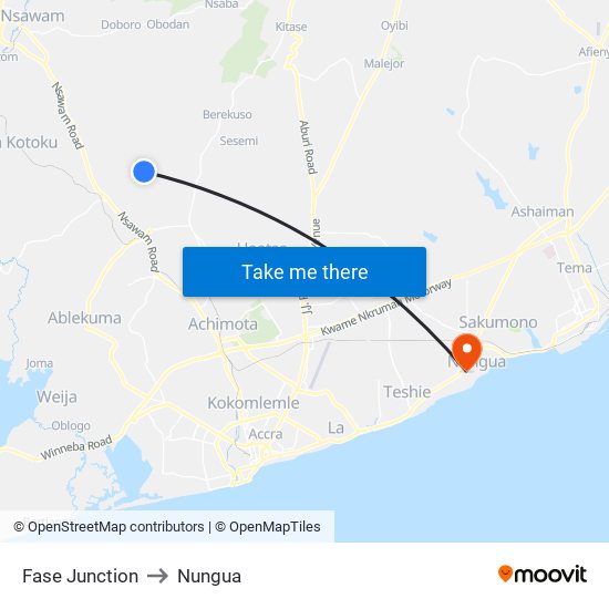 Fase Junction to Nungua map