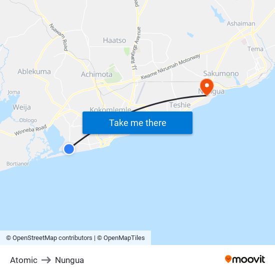 Atomic to Nungua map
