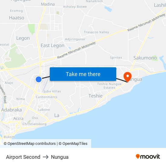 Airport Second to Nungua map