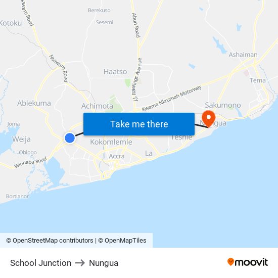 School Junction to Nungua map