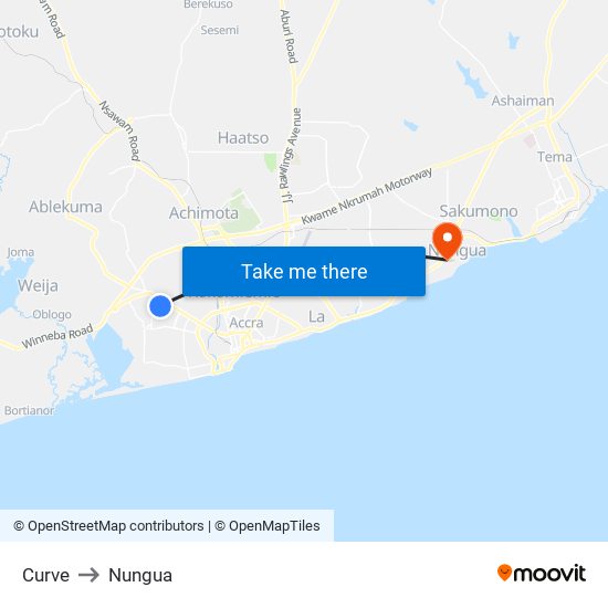 Curve to Nungua map