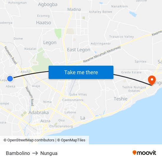 Bambolino to Nungua map