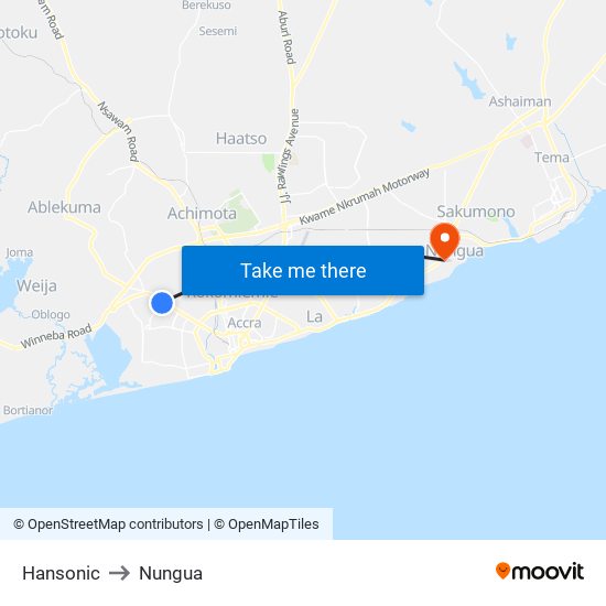 Hansonic to Nungua map
