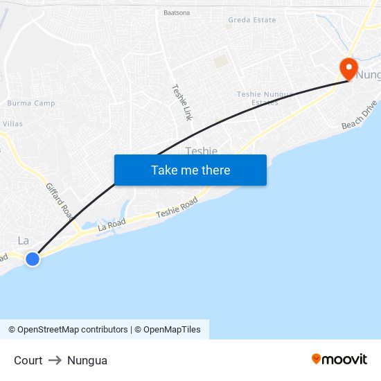 Court to Nungua map