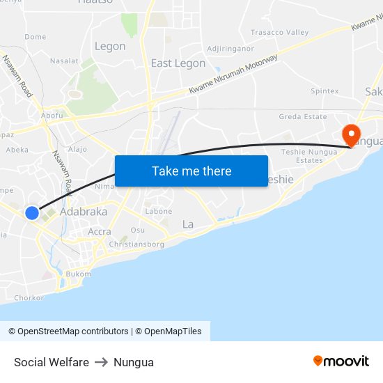 Social Welfare to Nungua map