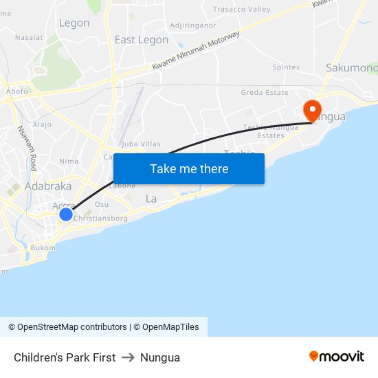 Children's Park First to Nungua map