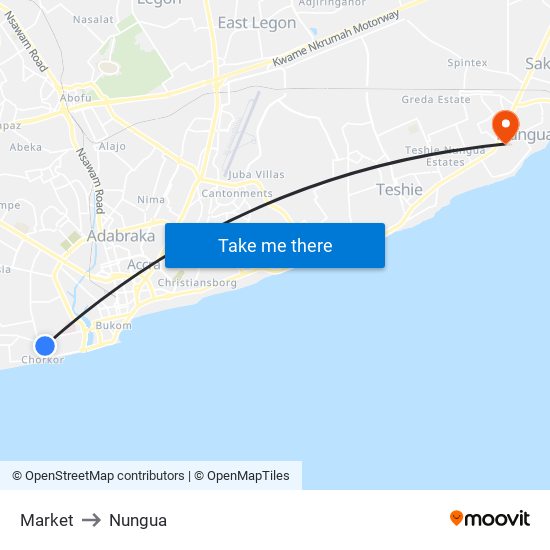 Market to Nungua map