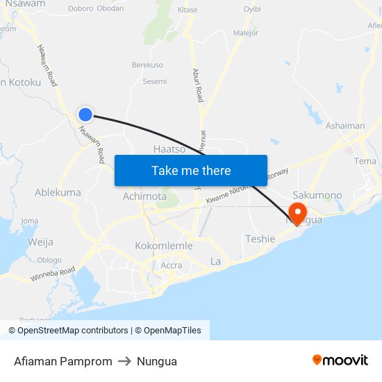 Afiaman Pamprom to Nungua map