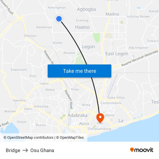 Bridge to Osu Ghana map