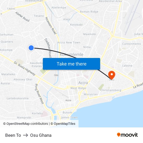 Been To to Osu Ghana map