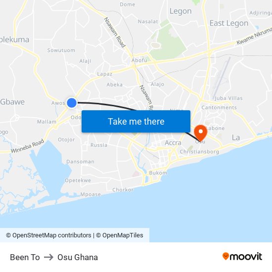 Been To to Osu Ghana map