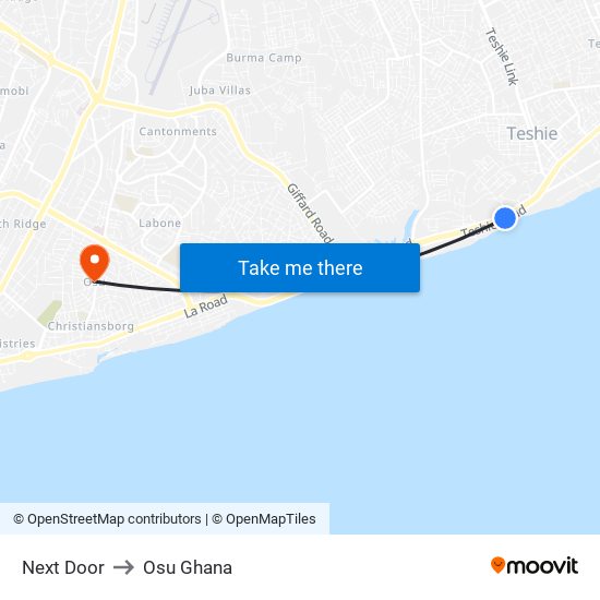 Next Door to Osu Ghana map