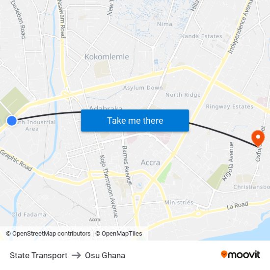 State Transport to Osu Ghana map