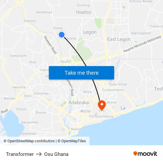 Transformer to Osu Ghana map