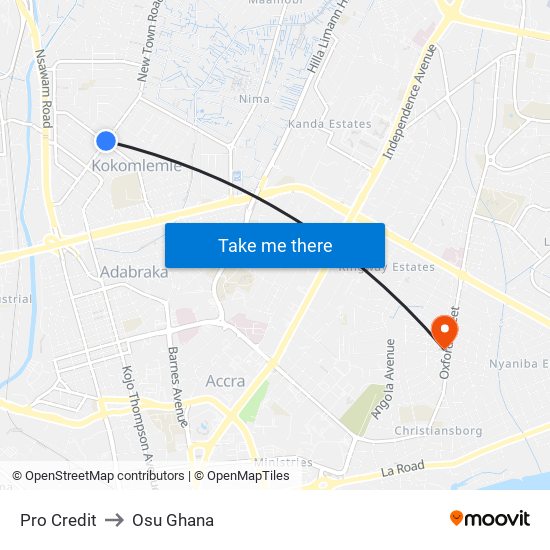 Pro Credit to Osu Ghana map