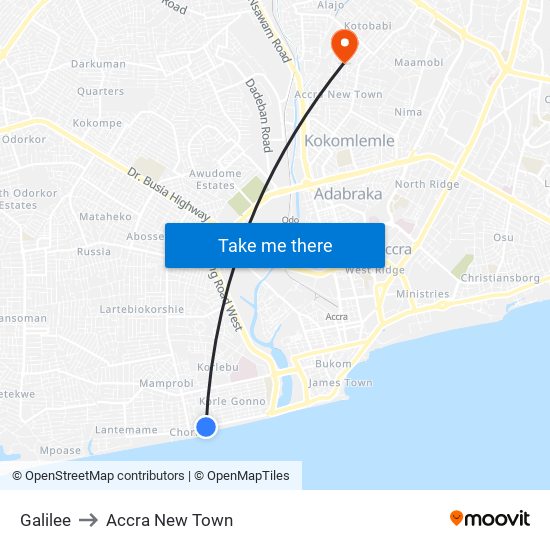 Galilee to Accra New Town map