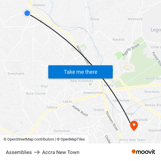 Assemblies to Accra New Town map