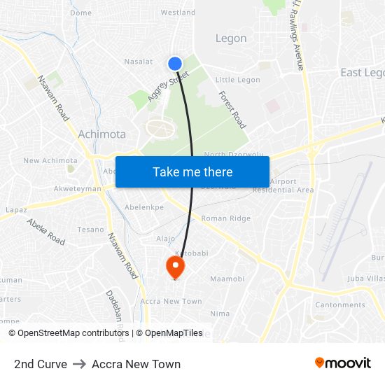 2nd Curve to Accra New Town map