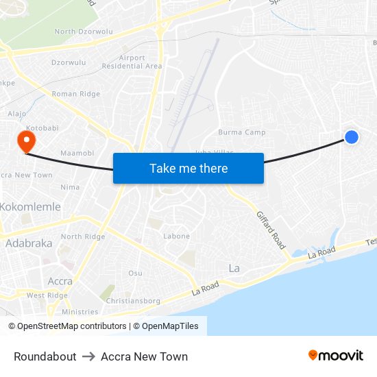 Roundabout to Accra New Town map